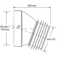 Фановая труба McALpine угол 22° (MRWC17)