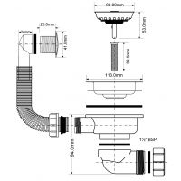 Слив-перелив для раковины McAlpine 40 мм (OF2-113ES)