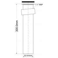 Труба сливная для сифона McAlpine с накидной гайкой 32x300 мм, хром (STALK-300-CPB)