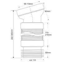 Гофра для унитаза McAlpine угловая 14° L260-365 мм (MRWC-F10R)