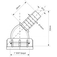 Адаптер угловой McAlpine для сифонов (WFH-CON1)