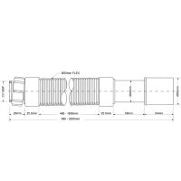 Гофра для сифона McAlpine раздвижная 32 мм L750-2000 мм (MRMF120S)
