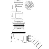 Сифон для душевого поддона McAlpine (MRS4-CPBR)