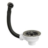 Слив-перелив для раковины McAlpine 113 мм черный (OF2-113S-SLB)