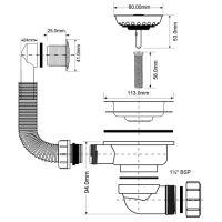 Слив-перелив для мойки McAlpine 40 мм, золото (OF2113SG)