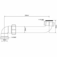 Труба отводная McAlpine для сифона под 90° 32 мм (HC13-32)