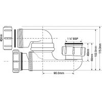 Сифон для ванны McAlpine трубный 40 мм (MRB7-AN)