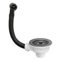 Слив-перелив для раковины McAlpine 113 мм черный матовый (OF2-113S-MLB)