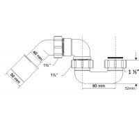 Сифон для ванны McAlpine трубный Р/S-образный 40 мм (MRB7)
