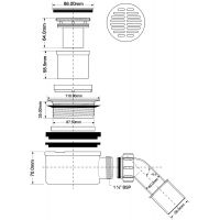 Сифон для душевого поддона McAlpine (MRS8CPBS)