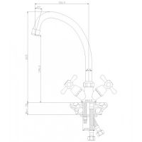 Смеситель для кухни (мойки) Rossinka Y02-71 двухрычажный