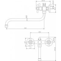 Смеситель для ванны с душем Rossinka Y02-82 двухвентильный