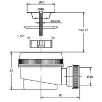 Сифон для душевого поддона VIRPlast с нержавеющей чашкой (30980686)