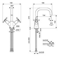 Смеситель для раковины Vidima Арт BA326AA двухвентильный