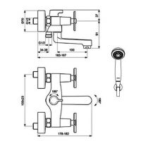 Смеситель для ванны с душем Vidima Арт BA328AA двухвентильный
