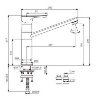 Смеситель для кухни (мойки) Vidima Вэйв BA418AA однорычажный, хром