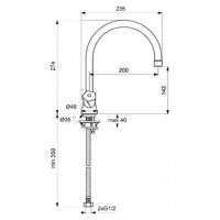 Смеситель для кухни (мойки) Vidima Лайф BA359AA двухвентильный