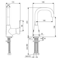 Смеситель для раковины Vidima Уно BA235AA однорычажный, хром