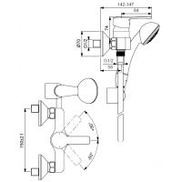 Смеситель для душа Vidima Уно BA237AA однорычажный