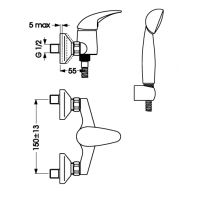 Смеситель для душа Vidima Орион BA003AA однорычажный