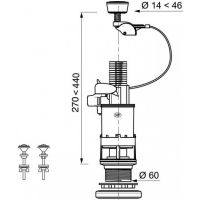Сливной механизм Wirquin MD2 с одной кнопкой слива (10717559)