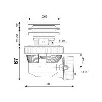 Сифон для раковины Wirquin NANO 6.7 32 мм (30987054)