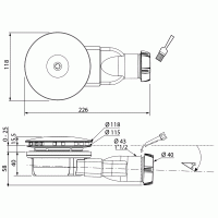 Сифон для душевого поддона Wirquin Slim мембрана (30718662)