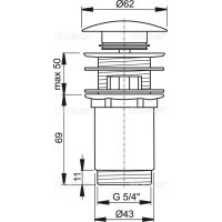 Донный клапан для раковины AlcaPLAST 32 мм (A392)