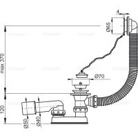 Слив-перелив для ванны Alcaplast с цепочкой 570 мм (A501)