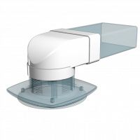 Соединитель угловой ERA 90° плоского воздуховода с фланцевыми воздухораспределителем