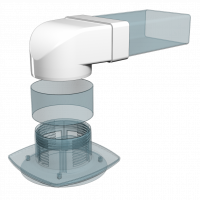 Соединитель угловой ERA 90° плоского воздуховода с круглым
