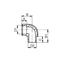 Угол полипропиленовый FV-Plast 20 мм ВР-НР (204020)
