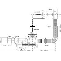 Слив-перелив для ванны McAlpine с цепочкой 380-700 мм (MRB1-EX)