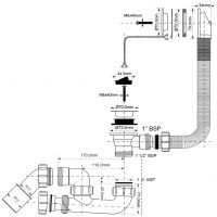 Слив-перелив для ванны McAlpine с цепочкой 560 мм (MRB1-NS)