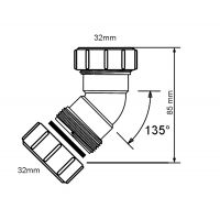 Отвод компрессионный McAlpine угол 45° (B-WH)
