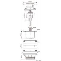 Донный клапан автоматический для раковины McAlpine 1 1/4" (CWP60-SS)
