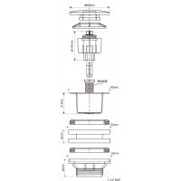 Донный клапан автоматический для раковины McAlpine 1 1/4" (CWP60-SSP)