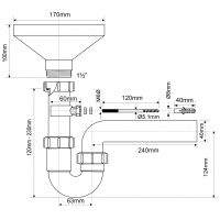 Сифон для мойки McAlpine с разрывом струи 40 мм (HC740FUN)