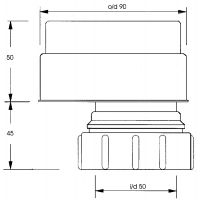 Вакуумный клапан для канализации McAlpine 50 мм со смещением (MRAA2)