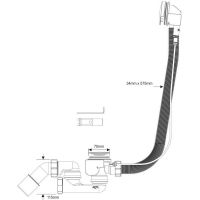 Слив-перелив для ванны McAlpine полуавтомат 575 мм (MRB13CB)