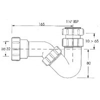 Сифон для раковины/биде McAlpine трубный 32 мм (MRBD2)