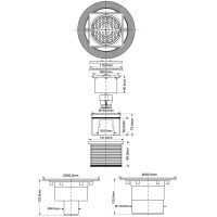 Трап для душа McAlpine "сухой" 115х115 мм вертикальный (MRFG3V-50)
