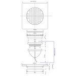 Трап для душа McAlpine "сухой" 150х150 мм вертикальный, силиконовый клапан (MRFGC3SSV-110)