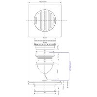Трап для душа McAlpine "сухой" 150х150 мм вертикальный, силиконовый клапан (MRFGC3SSV-110)