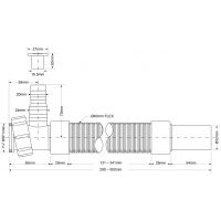 Гофра для сифона McAlpine раздвижная 32 мм L300-500 мм (MRMF105W)