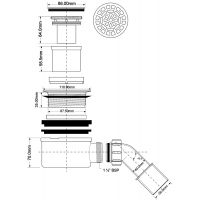 Сифон для душевого поддона McAlpine (MRS8CPBR)