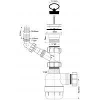 Сифон для раковины McAlpine с отводом для бытовой техники 40 мм (MRSK3)
