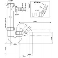 Сифон для раковины McAlpine с отводом для бытовой техники 40 мм (MRSK6A)