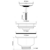 Выпуск для мойки McAlpine 113 мм, хром (MRSKW7)