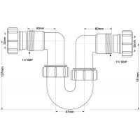 Сифон для раковины McAlpine трубный 32 мм (MRT32-32)